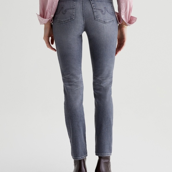 Ag Adriano Goldschmied Gray Straight Leg Jeans - Picture 7 of 13
